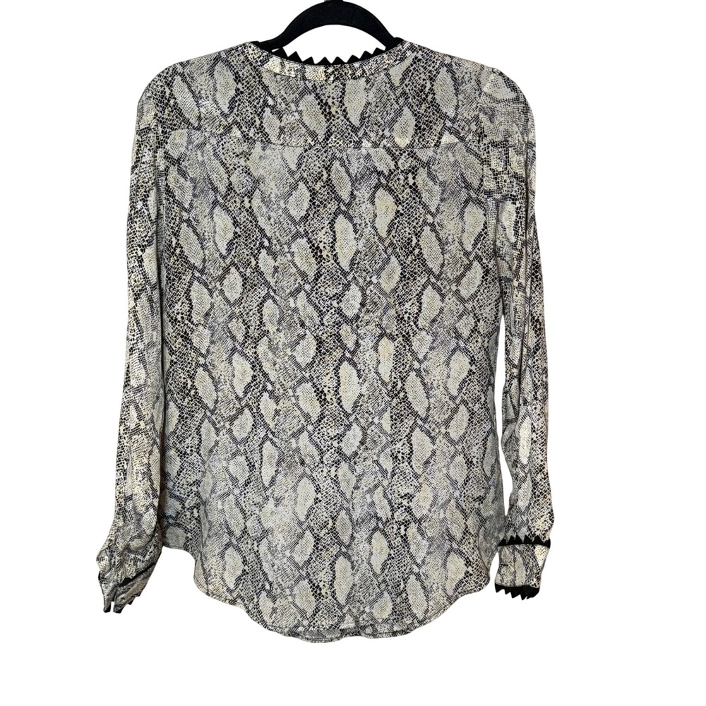 Rungolee Snakeskin Tunic Blouse Black Cream Size Small‎ - Picture 3 of 6